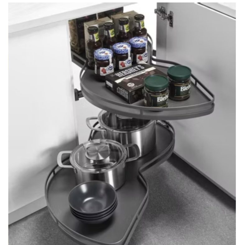 Kitchen swing corner grey pull-out unit